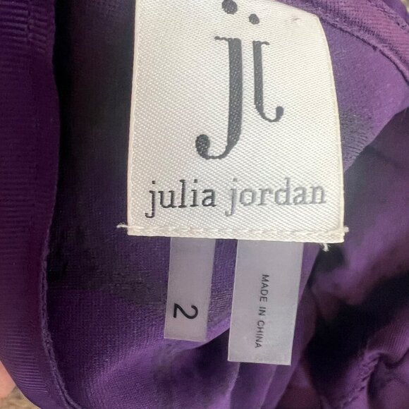 Julia Jordan Purple Textured 3/4 Sleeve‎ Sheath Dress Womens Size 2 - Picture 2 of 8